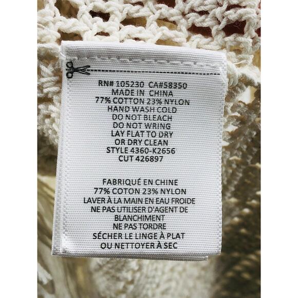 Joie Women's Ivory Analia Sleeveless Crochet Knit Frayed Tank Large NEW $298 - Picture 8 of 8